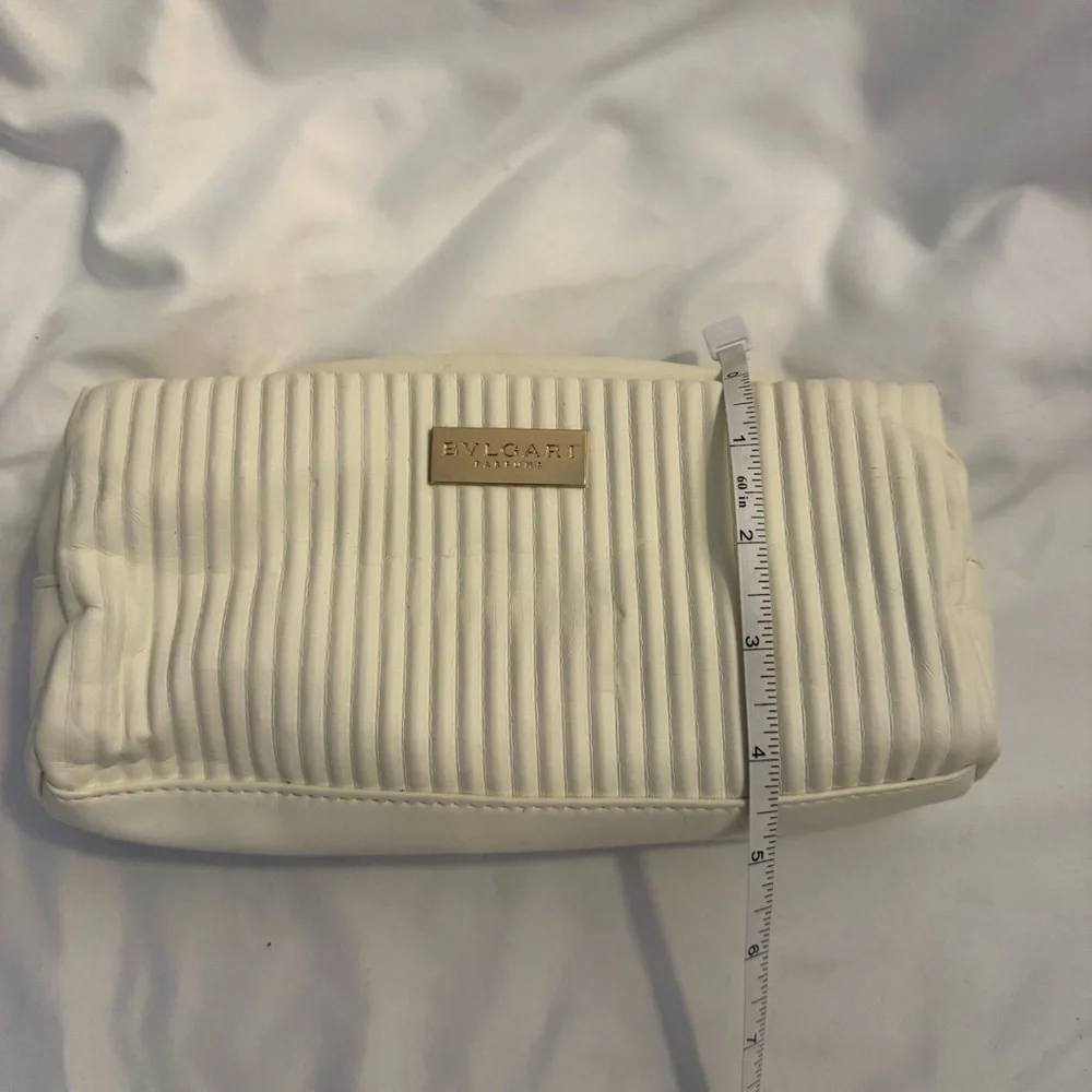 NWOT Bvlgari Faux Leather Fluted Cosmetic Bag